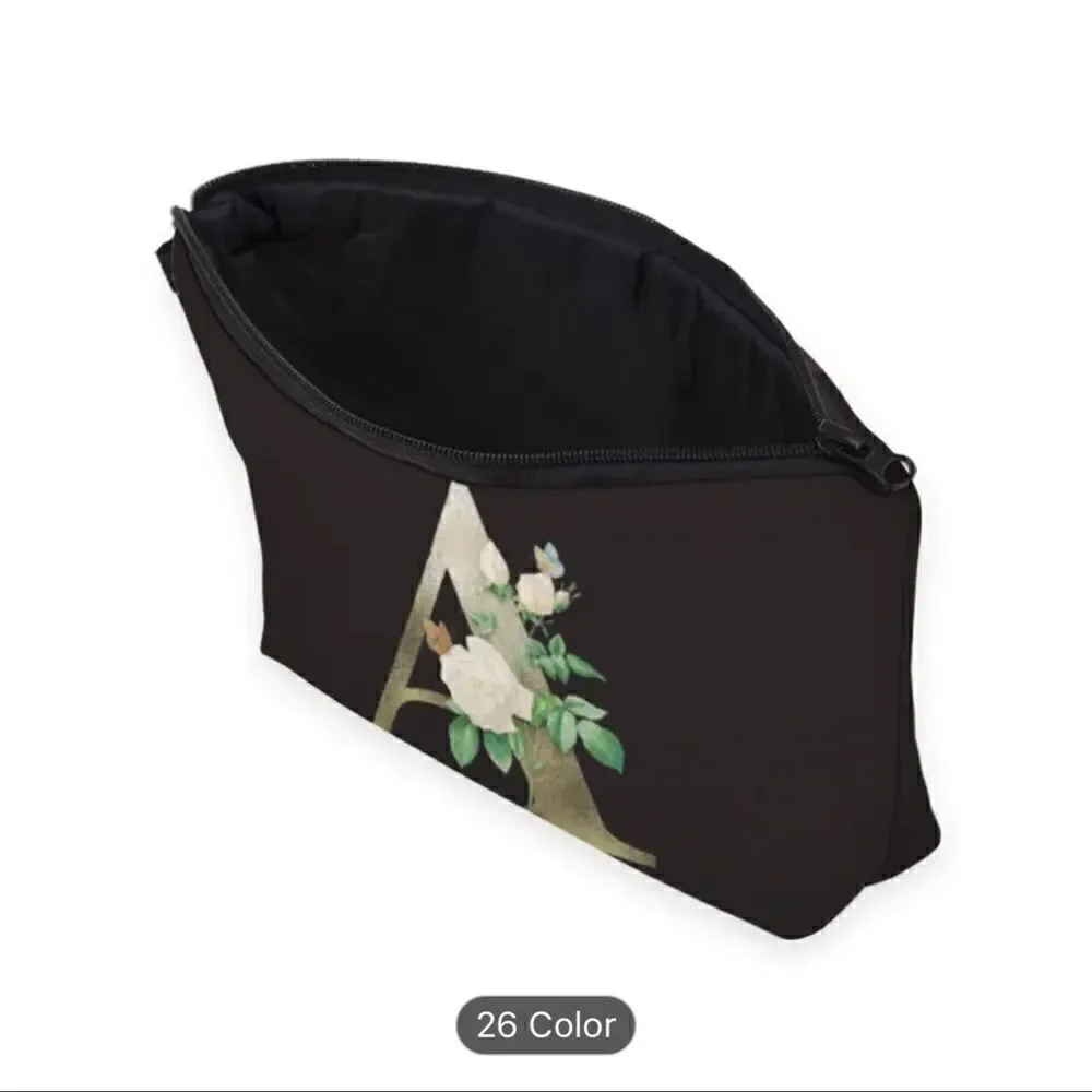 NWT - Makeup Toiletries Bag Floral Initial B - Waterproof fabric Travel Bag